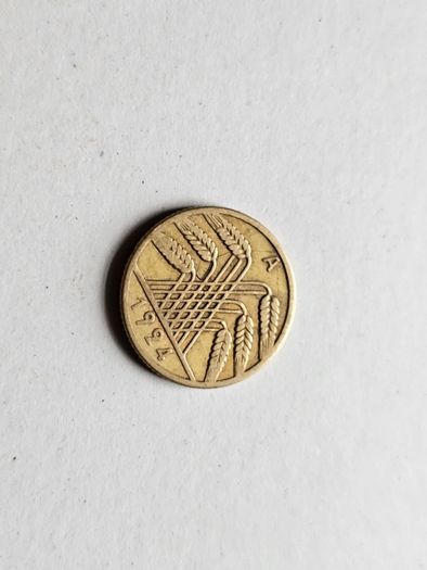1924 Weimar Republic 10 Pfennig Coin Germany