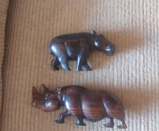 wooden animal ornaments