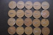 20 Irish 2 pence coins (1971-1996)