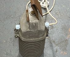 Vintage Industrial Ceiling light which has been converted to use LED Bulbs French Philips Lamps 1950s 1960s