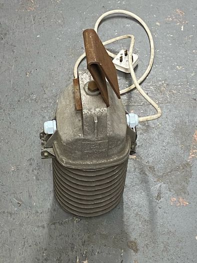Vintage Industrial Ceiling light which has been converted to use LED Bulbs French Philips Lamps 1950s 1960s
