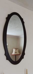 Lovely old vintage mid century wood mirror Gorey Town