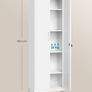 Multi-Purpose Metal Cabinet Adjustable Shelves Grey White Image 5
