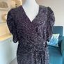 Ladies Yours London Curve Black Sequin Velvet Wrap Maxi Dress Image 10