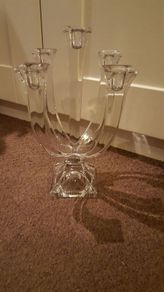 5 Stick Glass Candlelabre