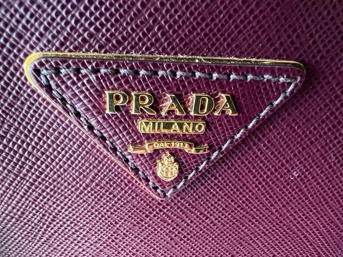 Stunning Prada Saffiano Lux Leather Burgundy Handbag