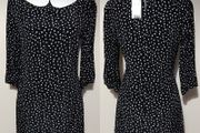 Black &amp; White Polka Dot Dress, New With Tags