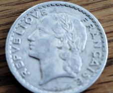 "1947 French 5 Francs Coin - Marianne - Historical French Currency"