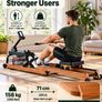 Wooden Water Rowing Machine  Foldable Home Gym Rower with Bluetooth, LCD Display & 6 Resistance Levels Image 3
