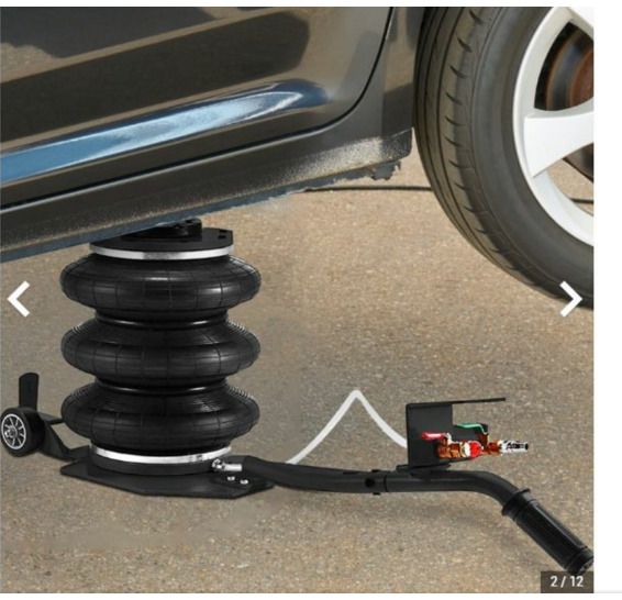 Pneumatic Triple Air Bag Car Jack Trolley 3 Ton 6600 Lbs Cap 400 Mm Lift Height