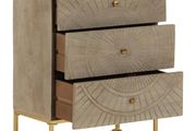 Chest of Drawers 55x30x76 cm Solid Wood Mango and Iron