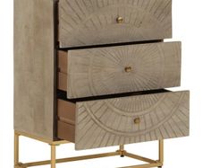 Chest of Drawers 55x30x76 cm Solid Wood Mango and Iron