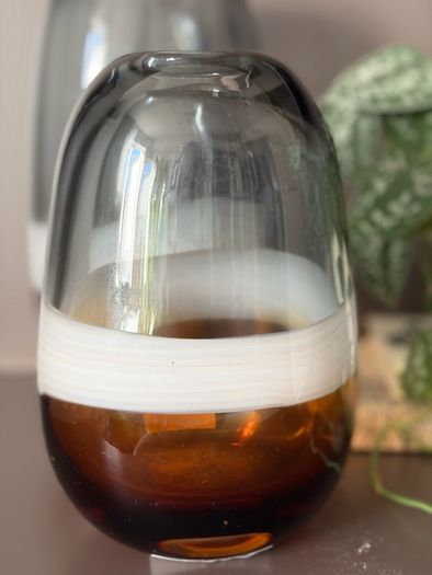 Set of 2 Hand-Blown Glass Vases