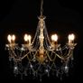 Chandelier with Beads Golden 8 x E14 Bulbs Image 2