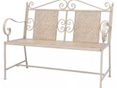 Garden Bench 115 cm Steel Vintage White