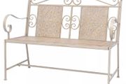 Garden Bench 115 cm Steel Vintage White