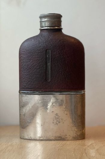 Edwardian Silver Plated Glass Flasks By James Dixon & Sons And Daniel & Arter