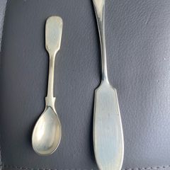 EPNS silver spoon and butter knife