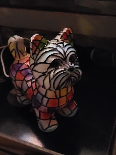 Yorkshire Terrier Stained Glass Resin Lamp
