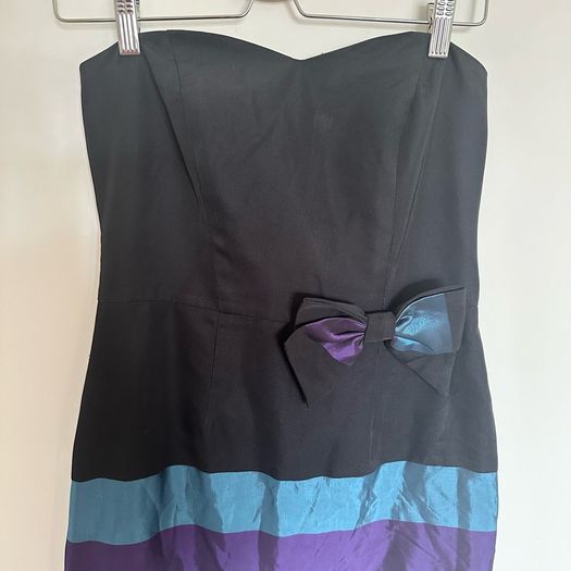 Topsi Strapless Black Dress UK10