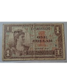 USA Military Payment Certificate MPC Series 521 1 One Dollar Note