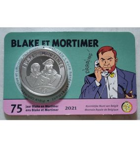 Belgium 5 Euro Brilliant Uncirculated Coin 2021 - 75 years Blake and Mortimer - Belgian Coin-card Catalogue