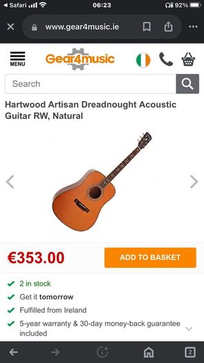 Brand new acoustic guitar for sale great sound and easy to play