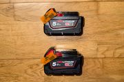 Milwaukee M18 B5 18V 5.0Ah Li-Ion Red Lithium Battery x2 NEW