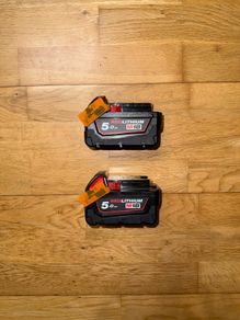 Milwaukee M18 B5 18V 5.0Ah Li-Ion Red Lithium Battery x2 NEW