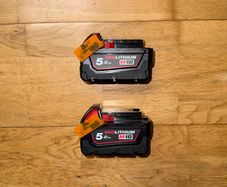 Milwaukee M18 B5 18V 5.0Ah Li-Ion Red Lithium Battery x2 NEW