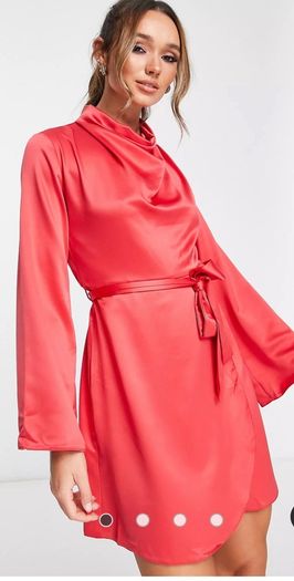 River Island Red satin mini dress (petite)