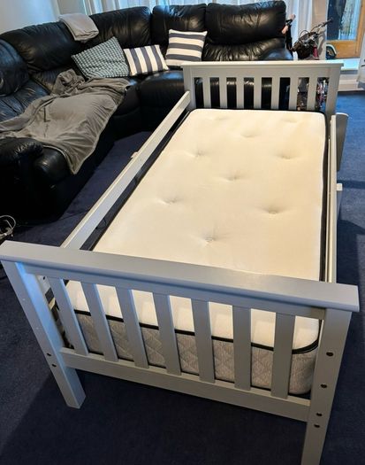 Pine Triple Bunk Bed (Grey) + Mattresses