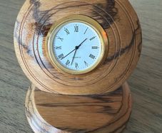 Hand Turned Irish Wooden Mantel Clock.