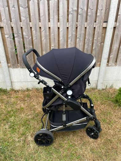 Magic ZC 3 in 1 Pushchair Pram Travel System, Baby Stroller 3 in 1 with Reversible Two Pushing Modes, Newborn Infant Carriage One-Click Folding, Toddler Buggy Aluminum Frame (739 Black)
