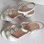 Ana Roman Ladies Pearly White & Grey / Silver Sandals Mother Of The Bride New With Box Size UK2 CAN POST Image 8