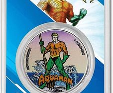 2023 Samoa 5 Dollars 1 oz Silver Bullion Coloured Coin - AQUAMAN DC COMICS BU
