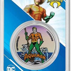 2023 Samoa 5 Dollars 1 oz Silver Bullion Coloured Coin - AQUAMAN DC COMICS BU
