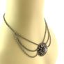 Mid Century Silver Tone Swag Chain Necklace Image 2