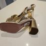 ASOS DESIGN UK5 brand new block heeled sandals in gold Image 2