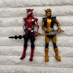 Power Rangers Beast Morphers Cybervillain Lightening Blaze and Gold Ranger approx. 6" Used Please see photos
