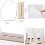 Acrylic Makeup Mirror Frameless Decorative Vanity Table Mirror Makeup Irregular Shape with Wooden Base for Bedroom,Living Room and Minimal Spaces Room Decor (A) Image 2