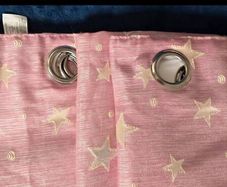 Pink & Cream star patterned Full length Curtains 90cm x 180cm