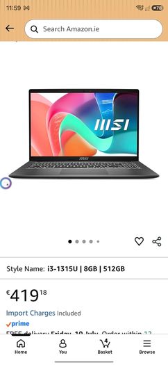 Msi brand new laptop