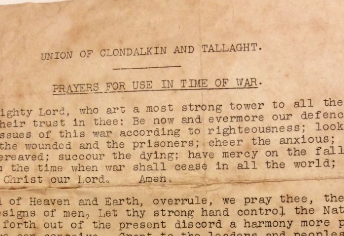 WW2 Union of Clondalkin and Tallaght parishes