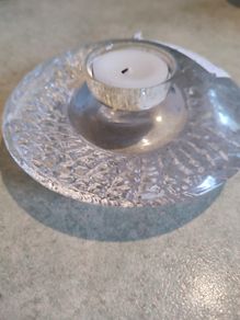 Orrefors Sweden Crystal Floating Votive Candle Holder