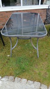 Garden table and 4 chairs outdoor glass
