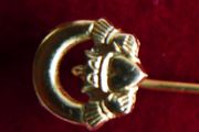 Vintage Claddagh Ancient Style Celtic Gold Filled Stick Pin Lapel Pin