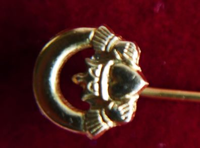 Vintage Claddagh Ancient Style Celtic Gold Filled Stick Pin Lapel Pin