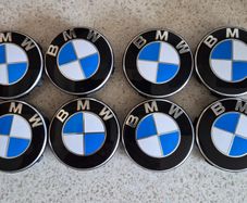 ( x 2 Sets) BMW Blue 56mm Centre Caps 2017+ FREE POST