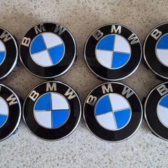 ( x 2 Sets) BMW Blue 56mm Centre Caps 2017+ FREE POST